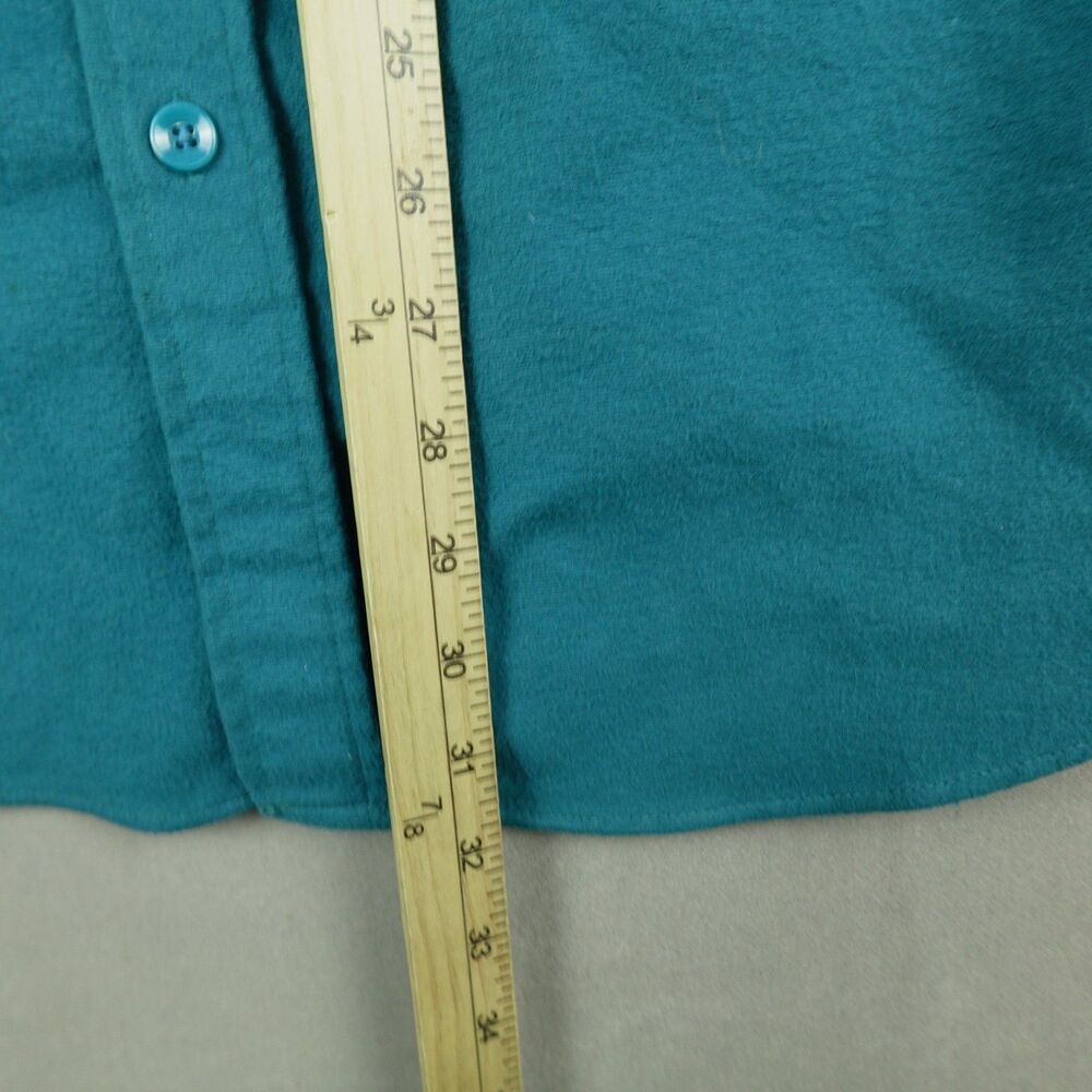 Vintage LL Bean Chamois Cloth Shirt Mens Sz 15.5 Made in USA Blue Flannel - Picture 4 of 11